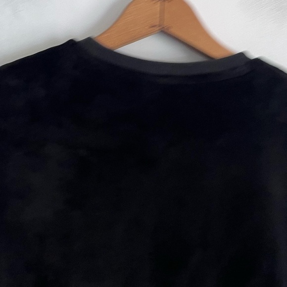 Athleta Big Girl Great 2.0 Velour Sweatshirt Black Plush Soft Long Sleeve Crew - Picture 4 of 7